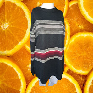 Mecca Black Gray and Red‎ Crew Neck Sweater Size XL